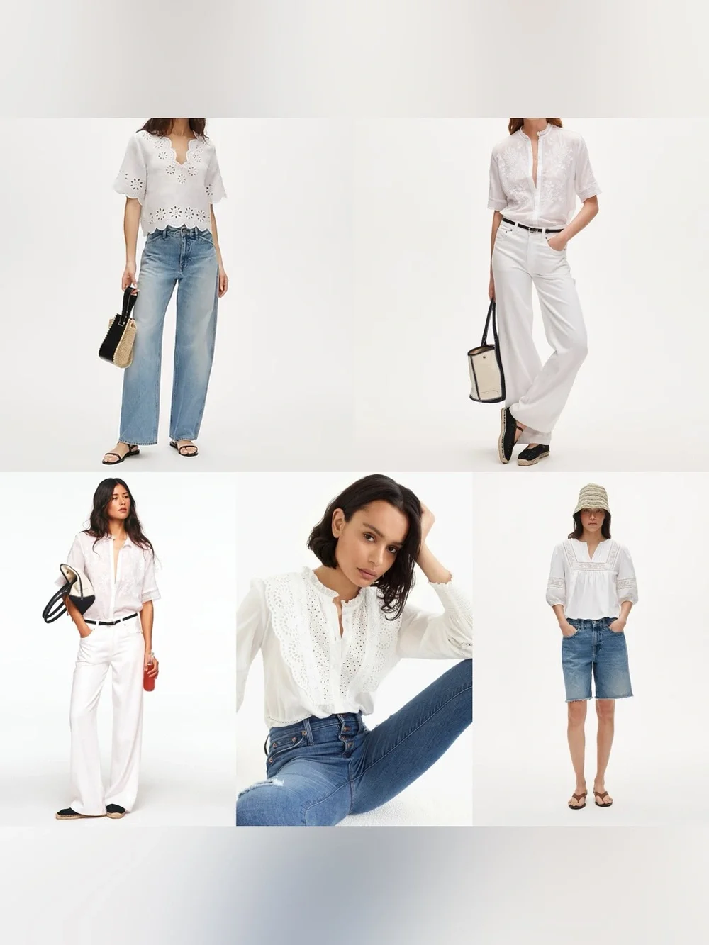 J. Crew White Eyelet Embroidered Top